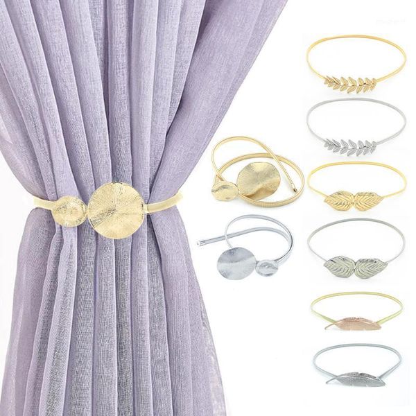 

metal curtain tie rope curtains holders leaves curtain buckles tieback clips accessories home decorations1