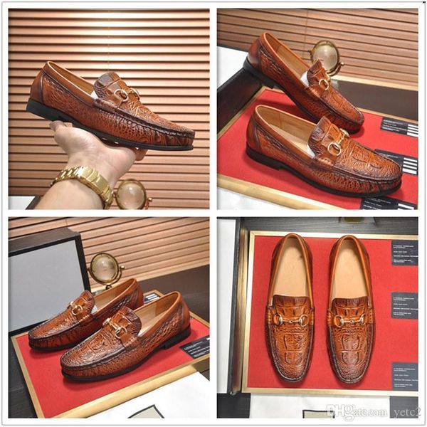 

q4 fashion alligator grain genuine leather designer mens oxfords lace-up business luxury men dress shoes party zapatos hombre big size 45 22, Black