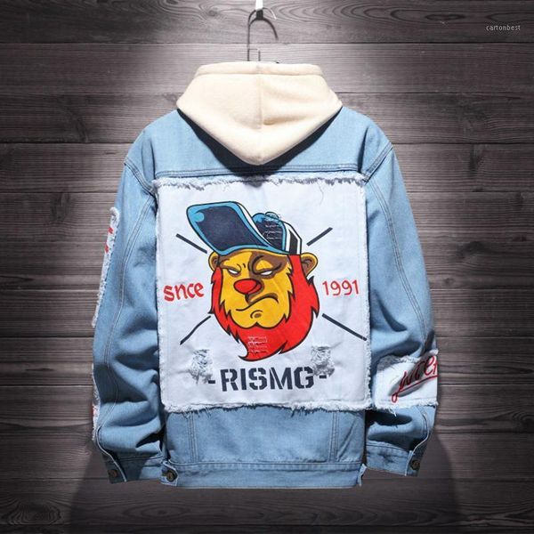 

men's jackets maggie's walker spring korean street style fashion lapel slim patch hand-worn cool denim jacket1, Black;brown