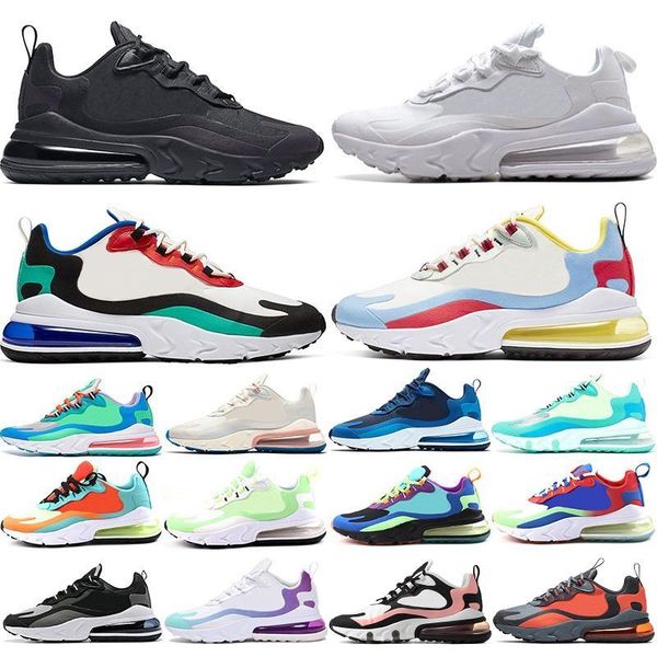 

original 270 react men women running shoes bauhaus triple black white optical grape bleached coral trainers sport sneaker
