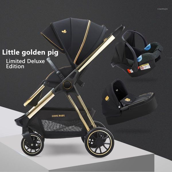

strollers# luxury baby trolley high landscape stroller 3 in 1 babt pram two-way portable kid car1