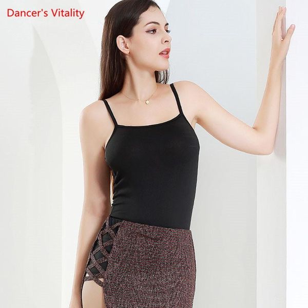 

belly dance women's new base autumn and winter camisole beginner dance clothes m l1, Black;red