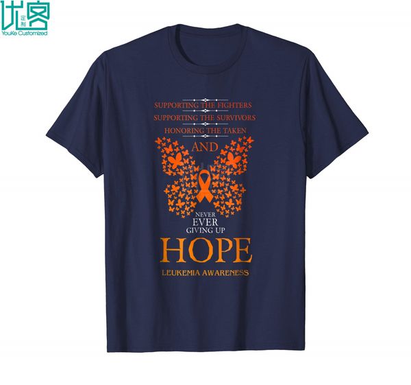 

надежда лейкоз awareness orange ribbon удивительные короткие рукава уникальный casual 100% хлопок одежда балахон дизайнеров футболки толстов