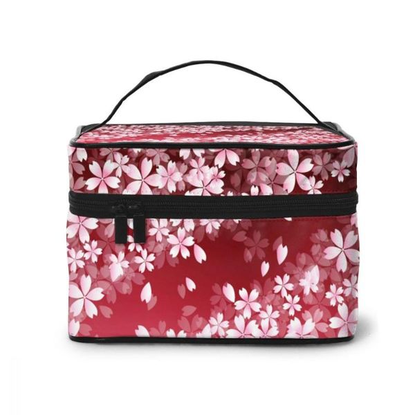 

cosmetic bags & cases multifunction travel bag neceser women cherry spring flower makeup make up