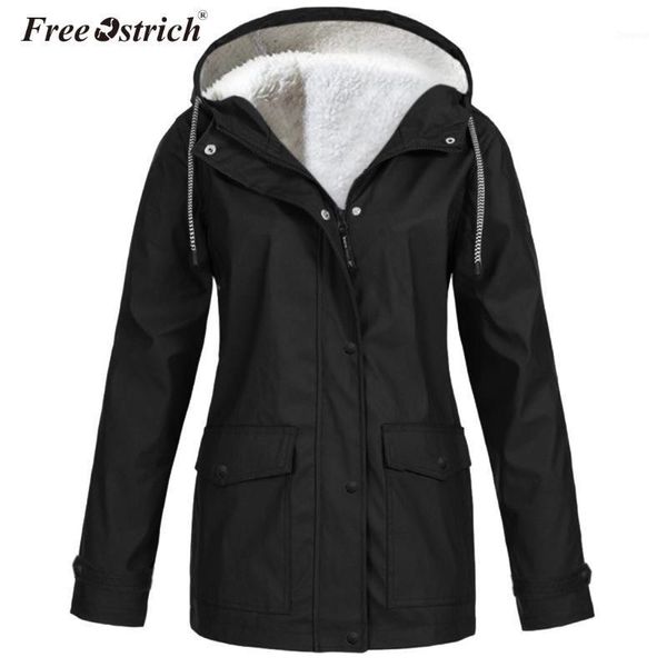 

ostrich womens jacket winter warm fleece soft hooded jumper hoody parkas casual streetwear coat with pocket n301, Black;brown