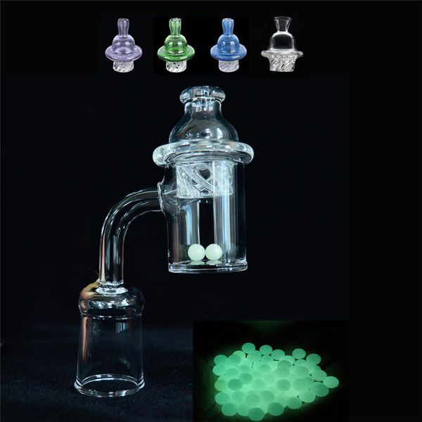 Mais novo 4mm de espessura 25mm xl splash quartzo banger prego ciclone girando carboidrato tampão e terp pérola inserção para Dab Rig Bong