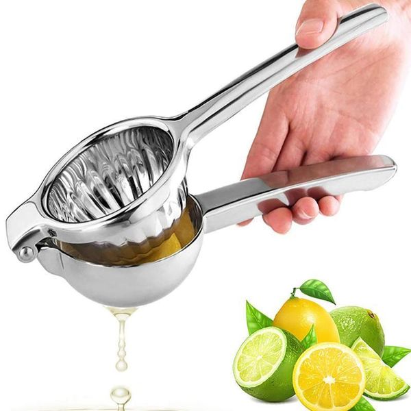 Spremiagrumi in acciaio inossidabile Spremiagrumi manuale a mano arancione Utensili da cucina Spremiagrumi al limone Succo di frutta Pressatura di tappi per ciclismo Maschere