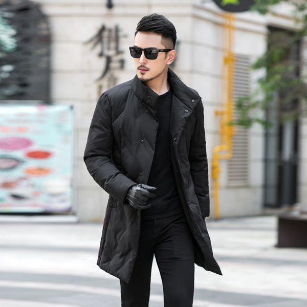 

2021 Men Turtlenecks to Low-grade Coats Wear 90% White Down Jackets, Men's Warm Winter Coat Q649, Black