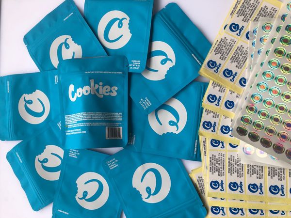

cookies solid blue bags sf california 3.5g empty bag 3.5g mylar bags hologram stickers and flavors label qylww mywjqq
