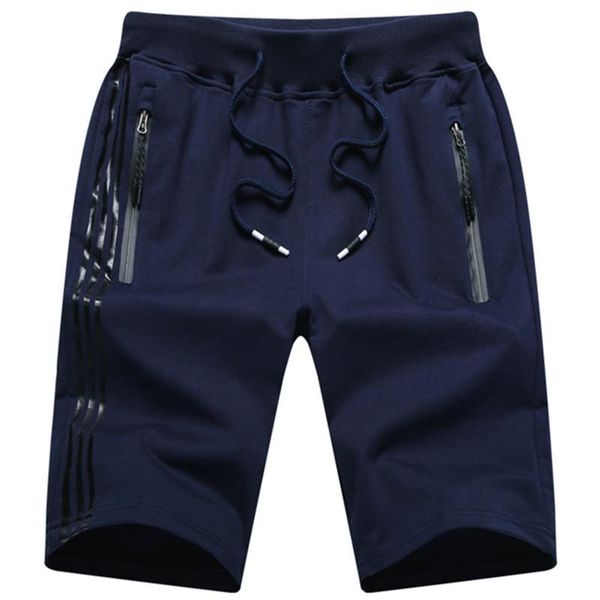 

men's shorts summer zipper pocket stretch waist cotton casual / youth fashion sport elastic draw string, White;black