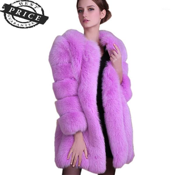 

women's fur & faux women's coat winter wear fashion long style korean imitation thicken wear1, Black