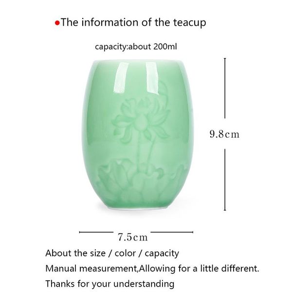 

чашка чая фарфор керамика sqcfcz teacup 200мл лунцюань селадон cup water master чашки кофе молоко кружка teaware главная drinkware контейнер