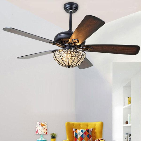 

50 inch wood ceiling light with remote control fans led lights 5 blades for living bedroom dinning room 3 speed ventilator lamp1