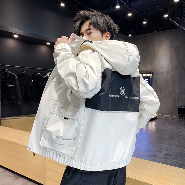 

2021 ozhouzhan male casual autumn with hoodie sweater loose korean-style men's jacket trend csbh, Black;brown