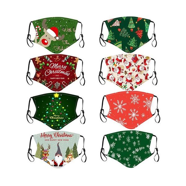 

christmas masks 3d printing cartoon windproof cotton mouth cover washable fashion santa claus face masks 300pcs t1i2604