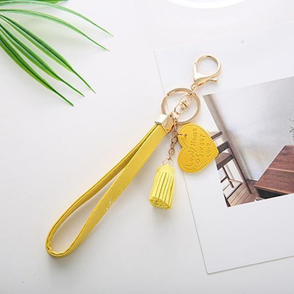 

fashion heart key chain pu leatherholder tassel llavero jewelry gift charm porte clef women jewelry acessoryeh133 h bbyqqd