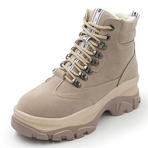 

boots 2021 riding women's shoes all-match plus velvet thick waterproof non-slip warm snow women platform, Black