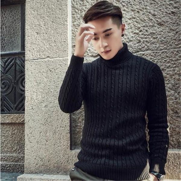 

2020 fall winter thick warm cashmere sweater men turtleneck men brand mens sweaters slim fit pullover knitwear double collar1, White;black