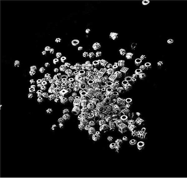 

180pcs /pack mixed tibetan silver bead connectors antique loose spacer beads for diy jewelry bracele jllqxe
