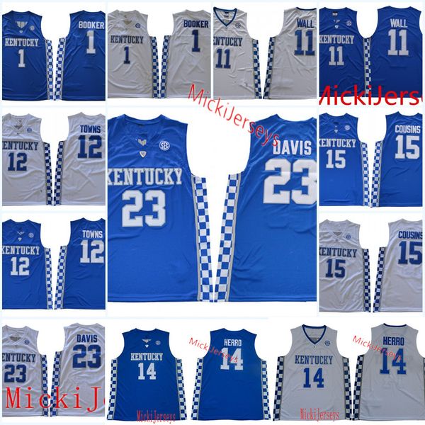 

kentucky wildcats anthony davis basketball jersey devin booker demarcus cousins karl-anthony towns john wall tyler herro kentucky jersey, Black