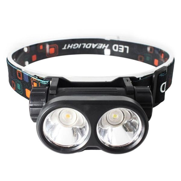 

usb charging adjustable dual light source night fishing headlight adjustable head-mounted durable headlight
