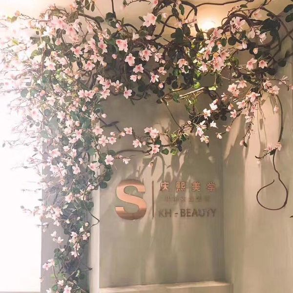 

160cm magnolia artificial flowers magnolia vine silk fake flower wall rattan garland wreath for backdrop wedding home decoration