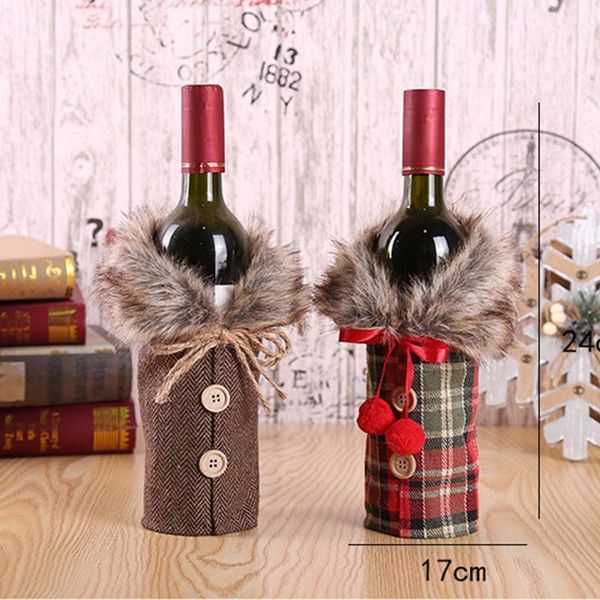 

christmas decorations santa claus wine bottle year red decoration clothes items1