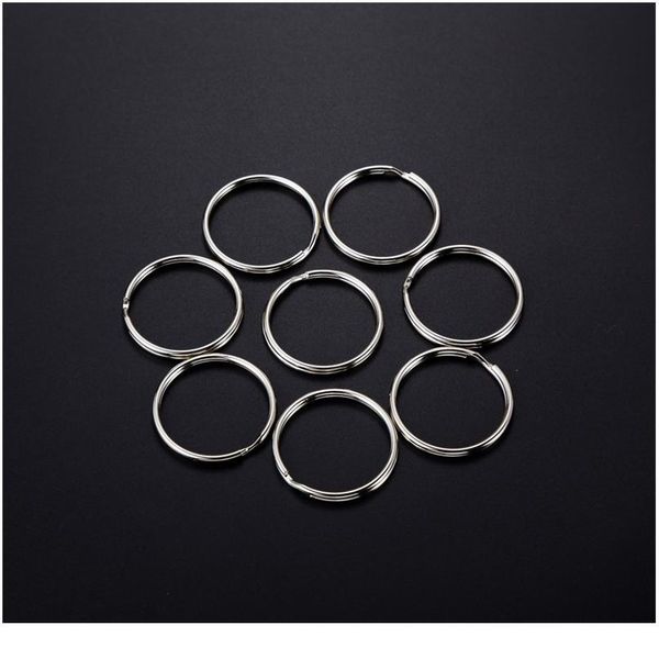 

10/40pcs 20/25mm polished silver color keyring keychain split key rings link circle women men diy key chains acc qylvwv