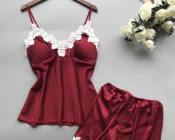 

lingerie pajamas two piece lace home clothes, Black;red