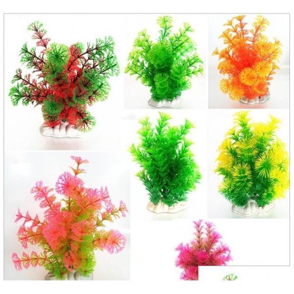

artificial green colorful underwater plant fish tank aquarium decoration oranment decorative plant hed1r