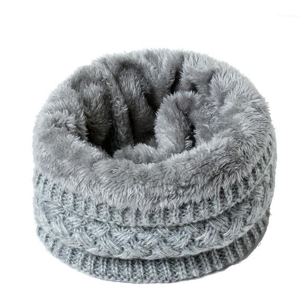 

2020 winter women scarf men children baby collar solid color soft lady neck warm rings scarves plush knitted foulard female1, Blue;gray
