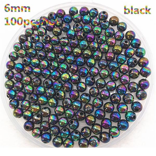 

wholesale 100pcs/lot 6mm mixed shiny ab round loose acrylic spacer beads charms diy jewelry makeing pr qylvdq, Crystal