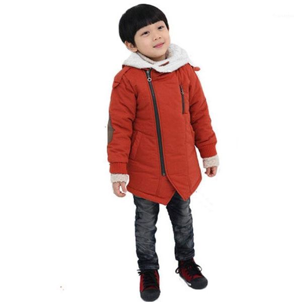 

2020 winter jacket boy add cotton cashmere hooded coats childrens kids fur coats boys clothing hoodies outwear children jacket1, Blue;gray