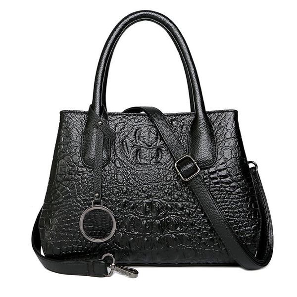 

women bag genuine leather crocodile pattern cowhide totes bag handbag european and american style women brand purse shoulder