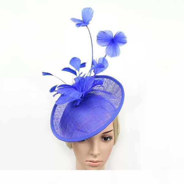 

2017 women formal cocktail sinamay fascinator wedding hat prom large feather flower fascinator headband hat pattern, Slivery;golden