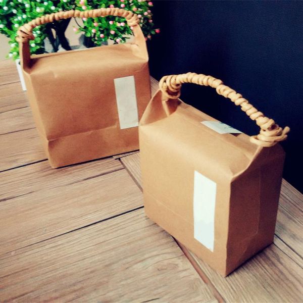 

stobag 10pcs kraft red handbags basket candy biscuit chocolate packaging box diy handmade baby show party wedding gift supplies wmtixy