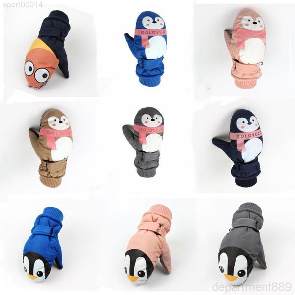 

new-skiing glovers shark cartoon glover thick mitten children crace winter warm mittens outdoor sport cycling waterpoof supply dhc3189