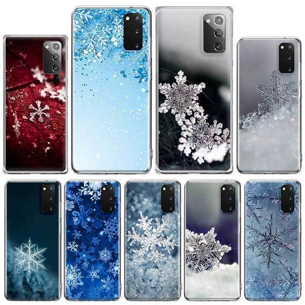 

snowflake winter case for samsung galaxy plus s10 note10 5g s10e s20 s9 s7 s8 bolsas phone coque