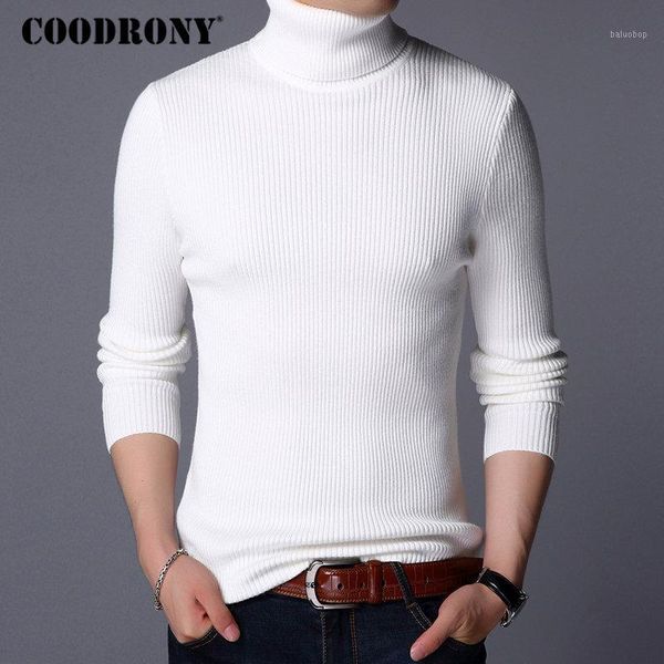 

coodrony christmas sweater men clothes 2020 winter thick warm mens sweaters casual classic turtleneck cashmere pullover men 82531, White;black