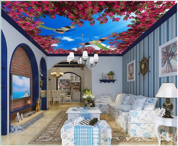 

3d ceiling murals wallpaper custom p on the wall aerial peacock plum background home decor 3d wall mural wallpaper in the living room