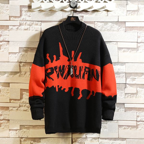 

2021 new sweaters men's black long sleeves spring autumn pullover knitted o-neck plus oversize 5xl 6xl 7xl 1t17, White;black
