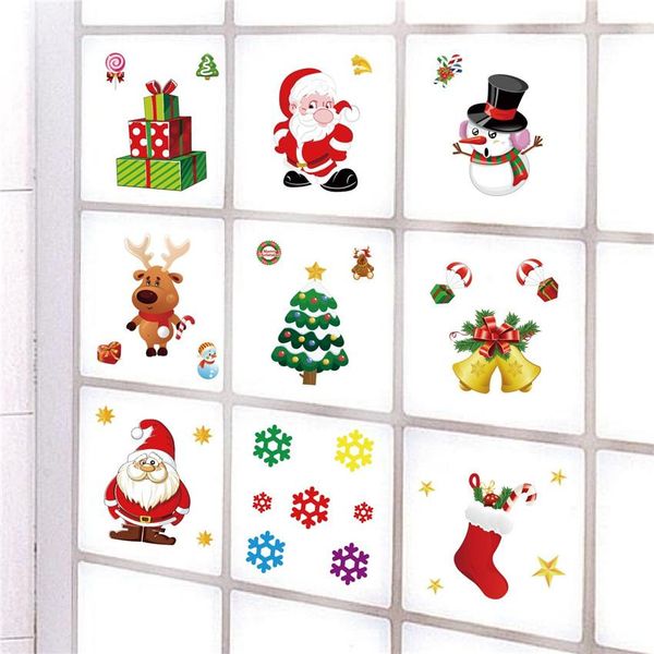 

christmas removable window glass stickers refrigerator santa claus pvc wall sticker gifts christmas decoration for home stickers qylifx