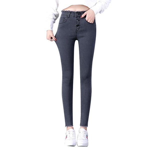 

selling high waist jeans woman skinny jeans femme stretch ladies slim denim ankle-length pants for women, Blue