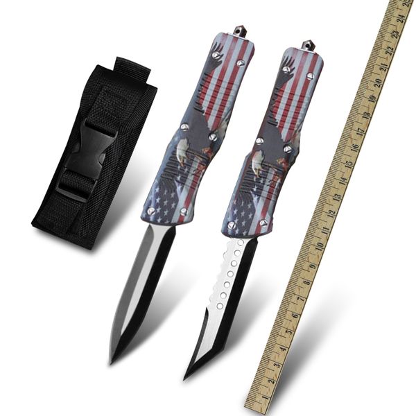 

us oem military survival tactical knife front automatic knives d2 steel otf camping outdoor hunting knife skinning fixed blade pocket combat