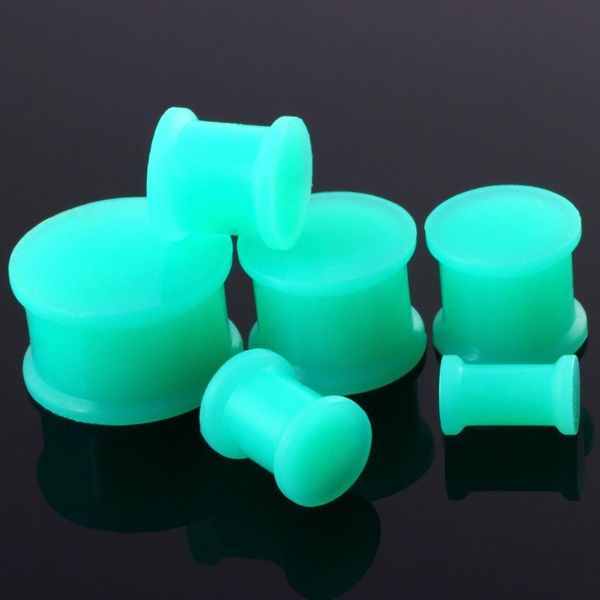 

modrsa 1pair flexible sile ear plugs and tunnels green thin flesh ear gauges piercing stretcher expanders body jewelry q sqclvr, Silver