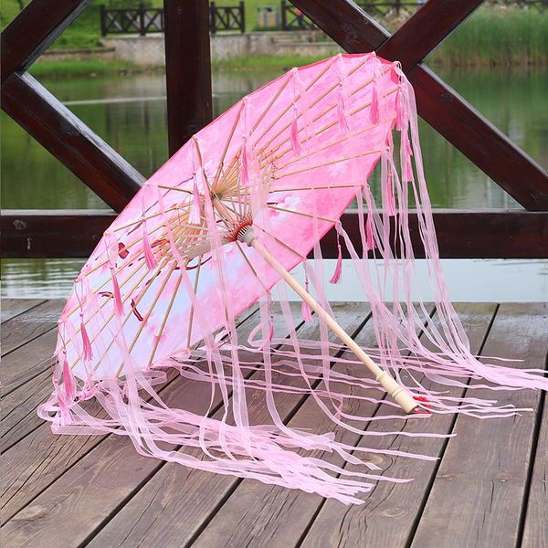 

fairy hanfu зонт зонт ленты промасленной бумаги зонтик кисточки женщина цветок фотография реквизит косплей китайский япония bbybtf bwkf