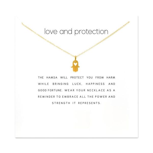 

Fashion Heart Fatima Hand Pendant Necklace Women Minimalist Clavicle Chain Choker Necklaces Valentine's Day Gift Card, Silver