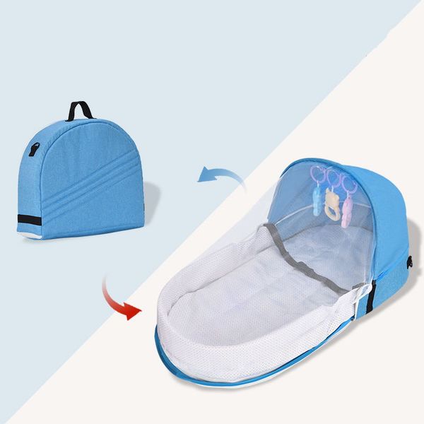 

portable crib mom nurisng bag travel mosquito net baby bed sun protection foldable breathable infant sleeping basket lj200818