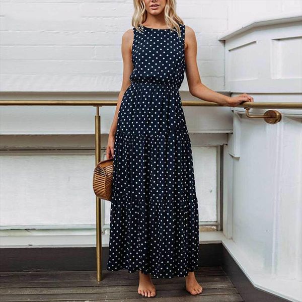

summer midi women dress spring o neck sleeveless dot a line casual female high waist elegant maxi yellow pleated dresses, Black;gray