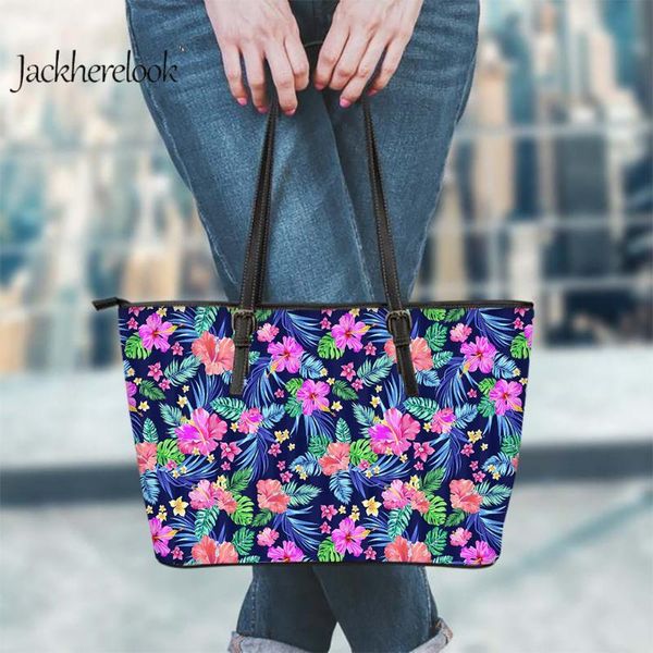 

jackherelook гавайский цветы дизайн мода роскошная ручка верхняя сумка femme casual zipper большой емкости storager болса